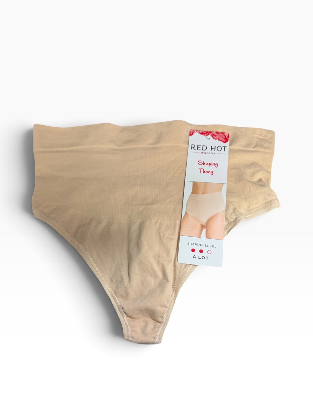 Red Hot by SPANX Shaping Thong L/G Nude High Waist Shapewear New